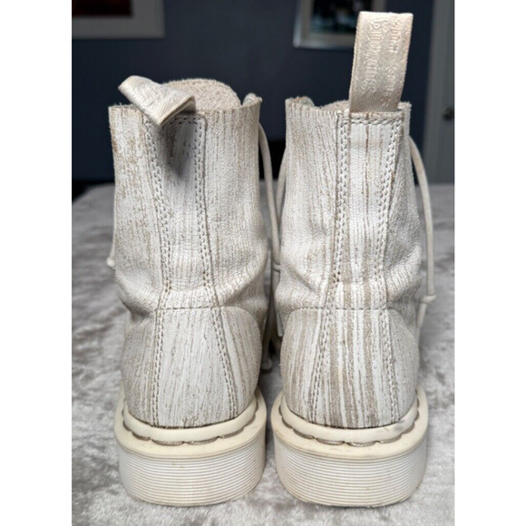 Dr. Martens White Mono Painter Pascal 1460 8 Eye Boots Womens Size 7 Mens 6 Rare - Picture 5 of 11